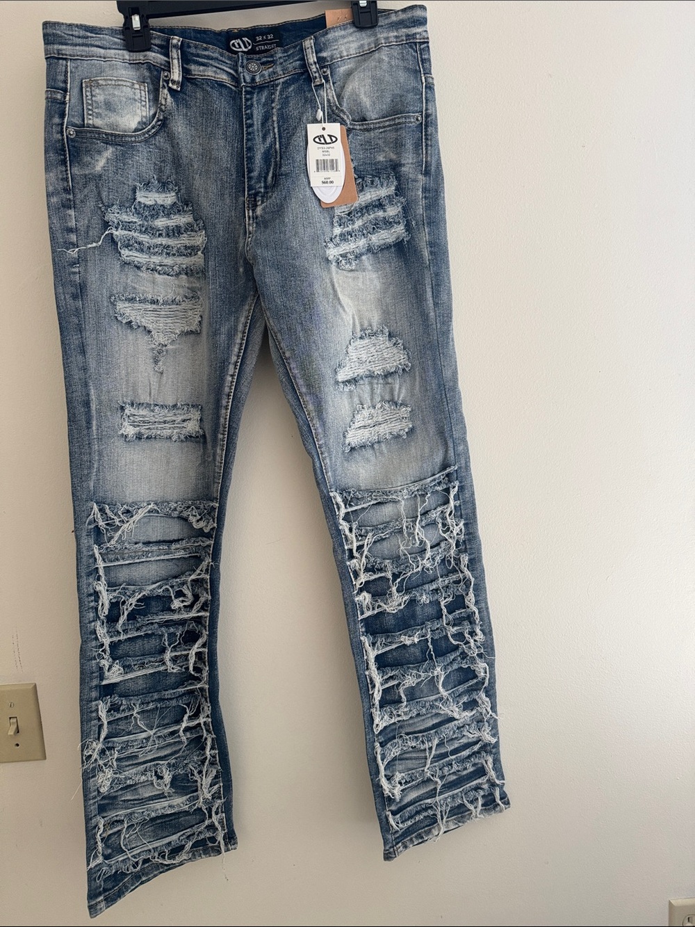 DL1961 Men's Light Blue Ripped Skinny Jeans